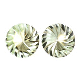 green amethyst prasiolite round cut 12mm whirl buff-top gemstone