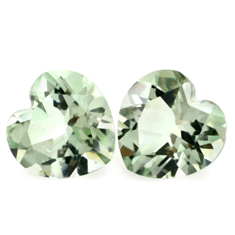 green amethyst prasiolite heart shape 14mm gemstone