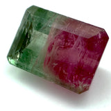 natural bi-colour tourmaline emerald cut loose jewel