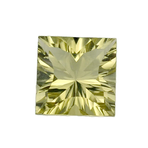 lemon quartz square concave cut 12mm natural gemstone
