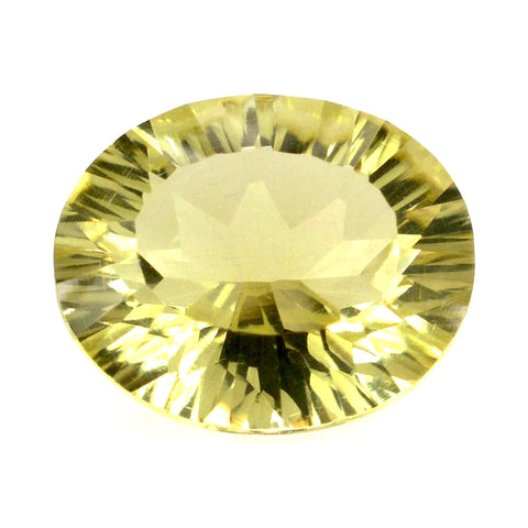 lemon quartz oval concave cut 12x10mm natural gemstone
