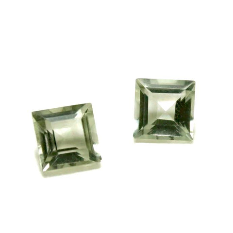 Green quartz square cut 10mm loose gemstone
