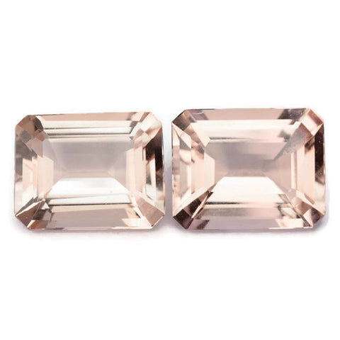 morganite peach pink octagon emerald cut 10x8mm loose gemstone