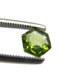 Peridot green hexagon step-cut 6mm natural gemstone