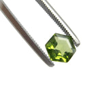 Peridot green hexagon step-cut 6mm loose stone