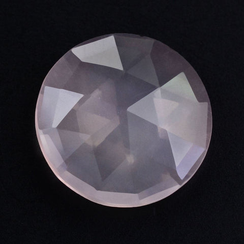 rose quartz round rose-cut cabochon 12mm gemstone