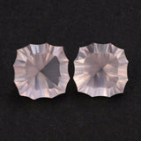 natural rose quartz cushion concave cut 12mm gemstone