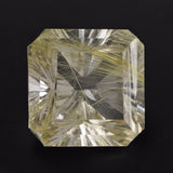 Golden rutile quartz asscher square cut 14mm loose stone