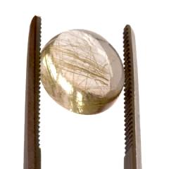 Natural golden rutile quartz round cut cabochon 10mm gem