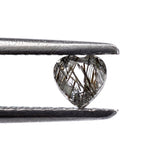 Natural and untreated black rutile quartz heart cut 6.5mm gemstone