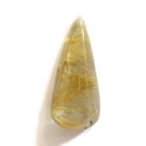 natural golden rutile quartz pear cut cabochon 39x17mm gemstone