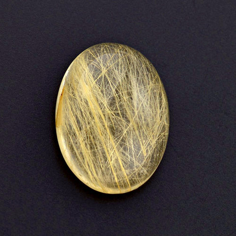 Natural golden rutile quartz oval cut cabochon 12x10mm gemstone