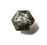 black rutile quartz hexagon step-cut 8mm loose gemstone